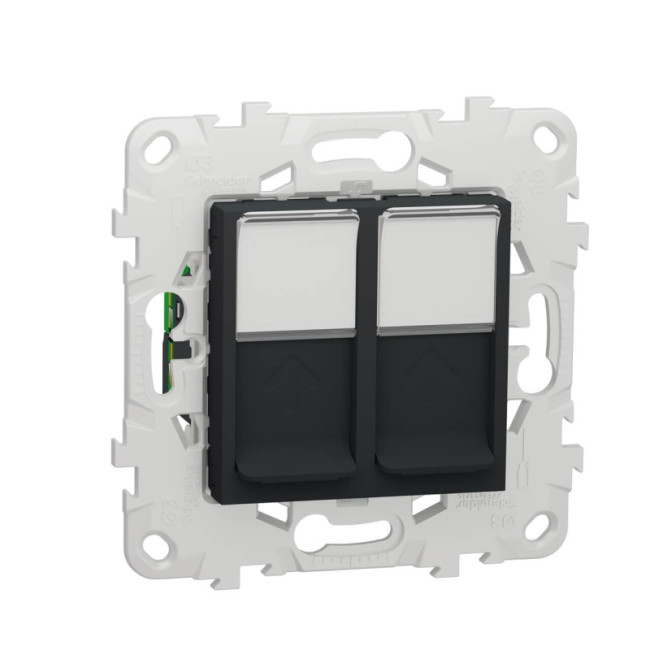 Розетка компьютерная RJ45X2 Schneider Electric Unica New Cat. 6 UTP NU542454 Розетка компьютерная RJ45X2 Schneider Electric Unica New Cat. 6 UTP NU542454