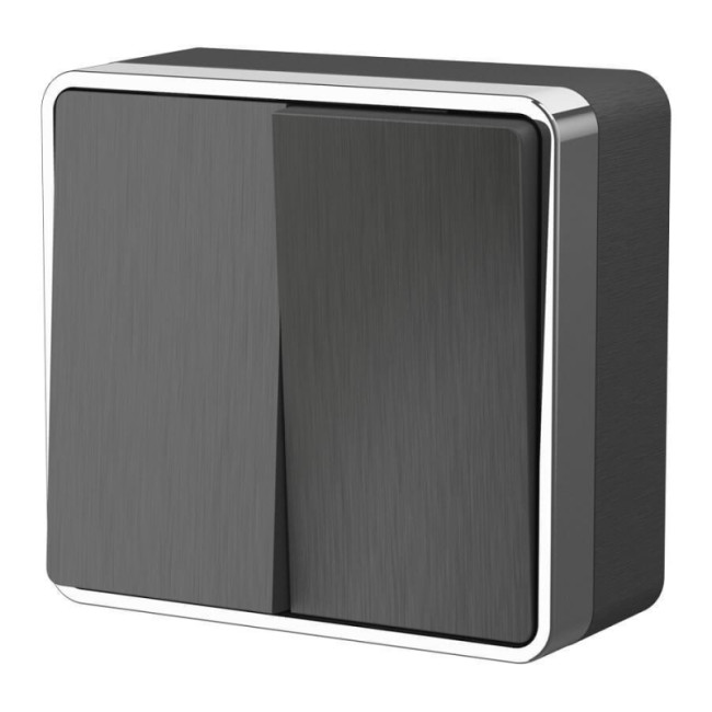 Выключатель двухклавишный Werkel Gallant графит рифленый W5020004 4690389164132 Выключатель двухклавишный Werkel Gallant графит рифленый W5020004 4690389164132