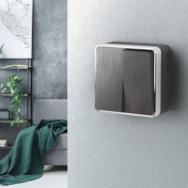 Выключатель двухклавишный Werkel Gallant графит рифленый W5020004 4690389164132 Выключатель двухклавишный Werkel Gallant графит рифленый W5020004 4690389164132