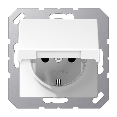 Розетка 2K+З с крышкой Jung A1520KLWW Розетка 2K+З с крышкой Jung A1520KLWW