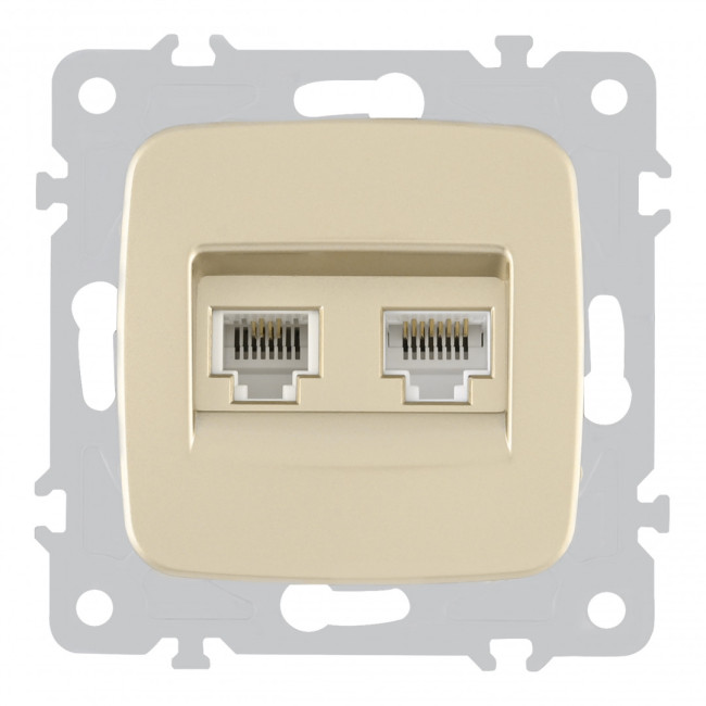 Розетка телефонная RJ11 + компьютерная RJ45 Arte Milano 205.44-1.shampan