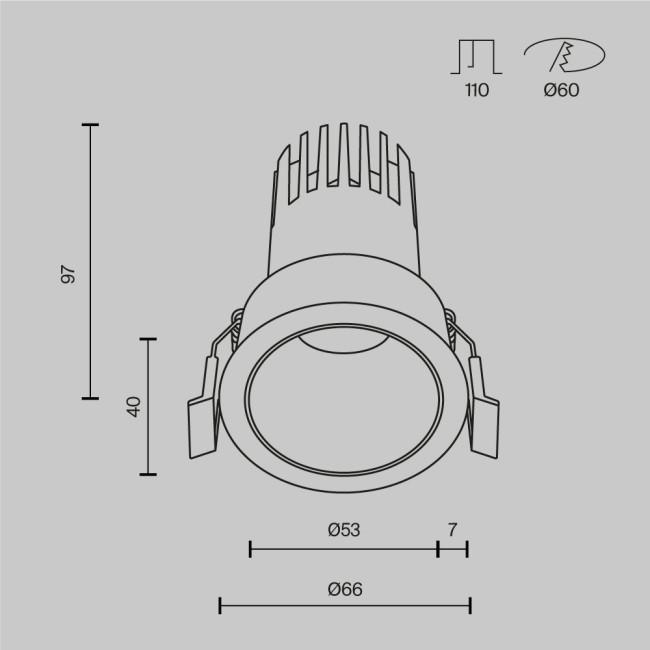 Встраиваемый светильник Maytoni Technical Dip DL116-10W-3K-B Встраиваемый светильник Maytoni Technical Dip DL116-10W-3K-B