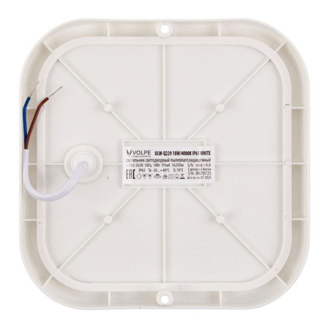 Накладной светильник влагозащищенный Volpe ULW-Q229 18W/4000K IP65 WHITE UL-00013190