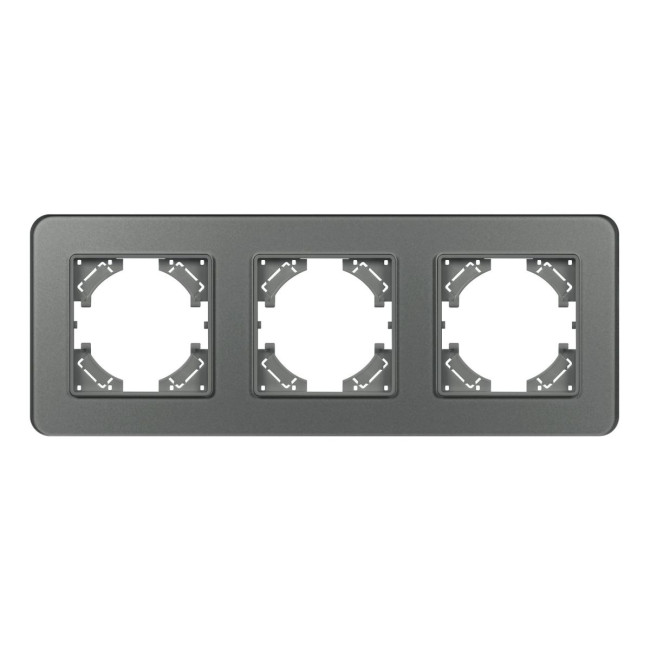 Рамка на 3 поста стеклянная Arlight FRM-OMALI-SFGS-3-GR 049714 Рамка на 3 поста стеклянная Arlight FRM-OMALI-SFGS-3-GR 049714