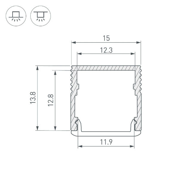 Алюминиевый профиль Arlight SL-MINI-15-2000 BLACK 049020 Алюминиевый профиль Arlight SL-MINI-15-2000 BLACK 049020
