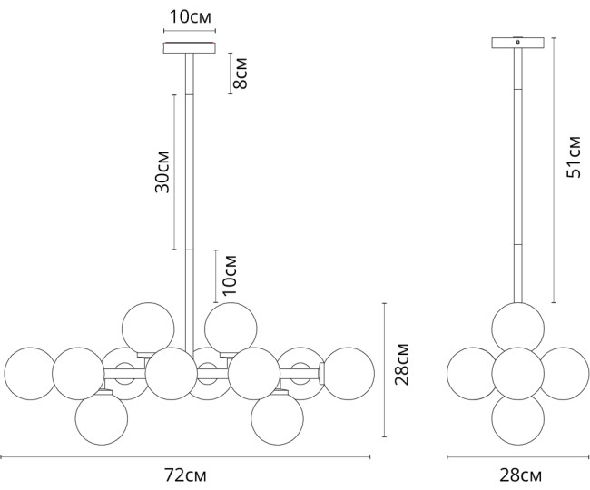 Люстра на штанге Arte Lamp Bolla-piccolo A3988SP-12AB Люстра на штанге Arte Lamp Bolla-piccolo A3988SP-12AB