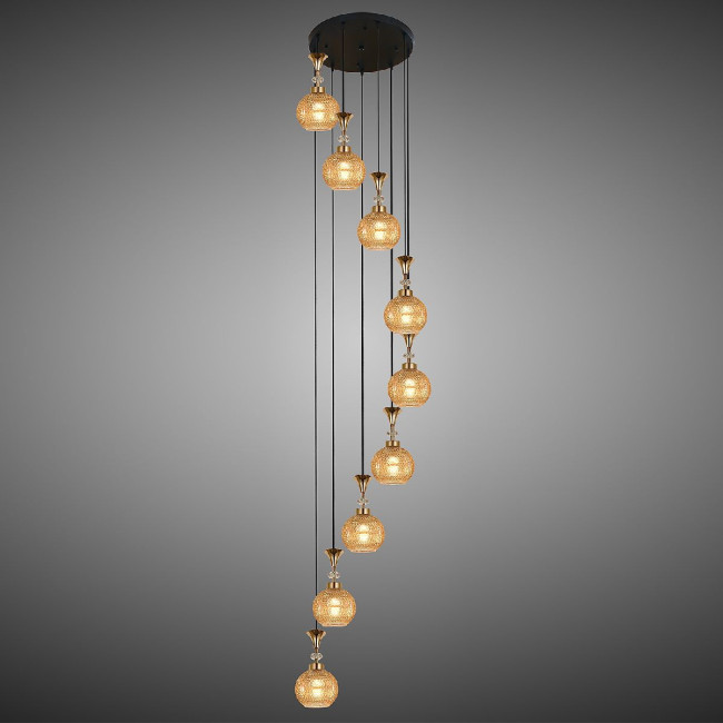 Каскадная люстра Reluce 02001-0.9-09 AMBER Каскадная люстра Reluce 02001-0.9-09 AMBER