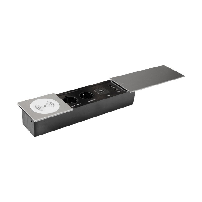 Блок розеток JX (Slide Top) (2 секции RJ-45 + 2 USB беспр.зарядка с кабелем питания) Mebax 00-00002892 Блок розеток JX (Slide Top) (2 секции RJ-45 + 2 USB беспр.зарядка с кабелем питания) Mebax 00-00002892