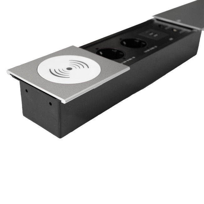 Блок розеток JX (Slide Top) (2 секции RJ-45 + 2 USB беспр.зарядка с кабелем питания) Mebax 00-00002892 Блок розеток JX (Slide Top) (2 секции RJ-45 + 2 USB беспр.зарядка с кабелем питания) Mebax 00-00002892