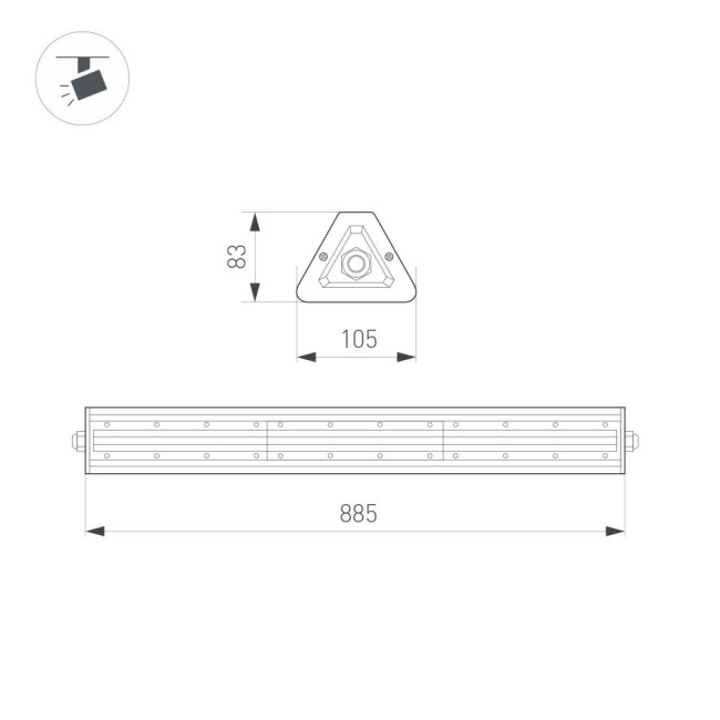 Линейный светильник Arlight SP-LAGERN-L885-150W Day4000 052036 Линейный светильник Arlight SP-LAGERN-L885-150W Day4000 052036