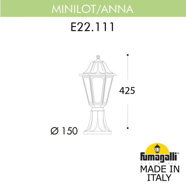 Ландшафтный светильник Fumagalli MINILOT/ANNA E22.111.000.AXE27
