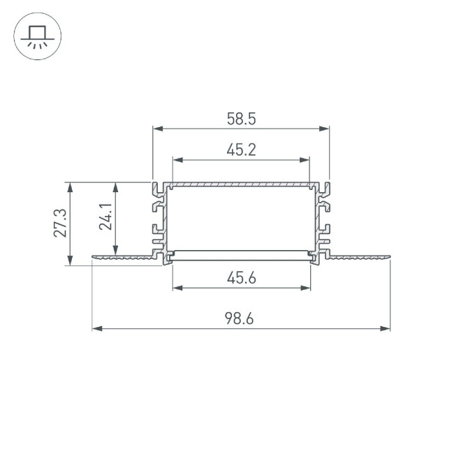 Профиль Arlight FANTOM-BENT-W49-TOP-2000 ANOD 046429 Профиль Arlight FANTOM-BENT-W49-TOP-2000 ANOD 046429