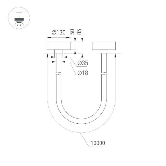 Подвесной светильник Arlight SP-TROPIC-SURFACE-R18-L10000-110W Day4000 (BK, 360 deg, 230V) 043399 Подвесной светильник Arlight SP-TROPIC-SURFACE-R18-L10000-110W Day4000 (BK, 360 deg, 230V) 043399