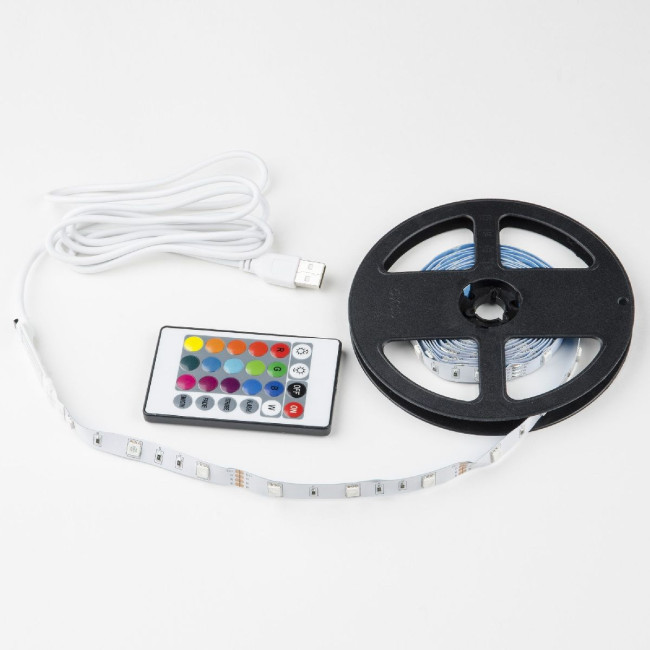 Светодиодная лента Uniel ULS-U12 3M/RGB/1.5M/USB/RC IP20 RUA02C24 блистер UL-00007534