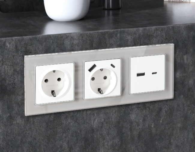 Рамка двухместная Ambrella Volt Platos AF330402 Рамка двухместная Ambrella Volt Platos AF330402