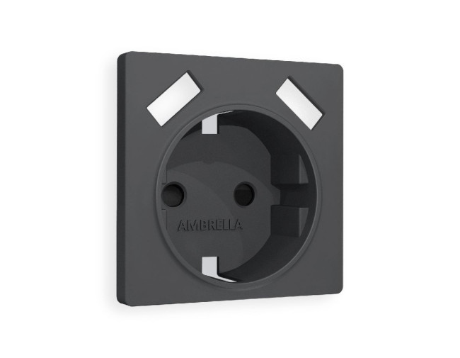 Лицевая панель для розетки с/з со шторками 2USB A+A Ambrella Volt Alfa AP9090 Лицевая панель для розетки с/з со шторками 2USB A+A Ambrella Volt Alfa AP9090