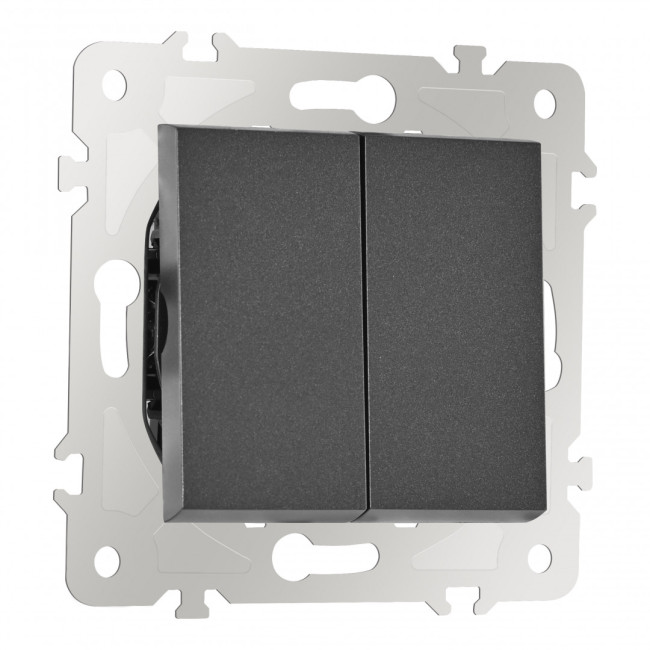 Выключатель двухклавишный проходной Arte Milano 203.32-2.black