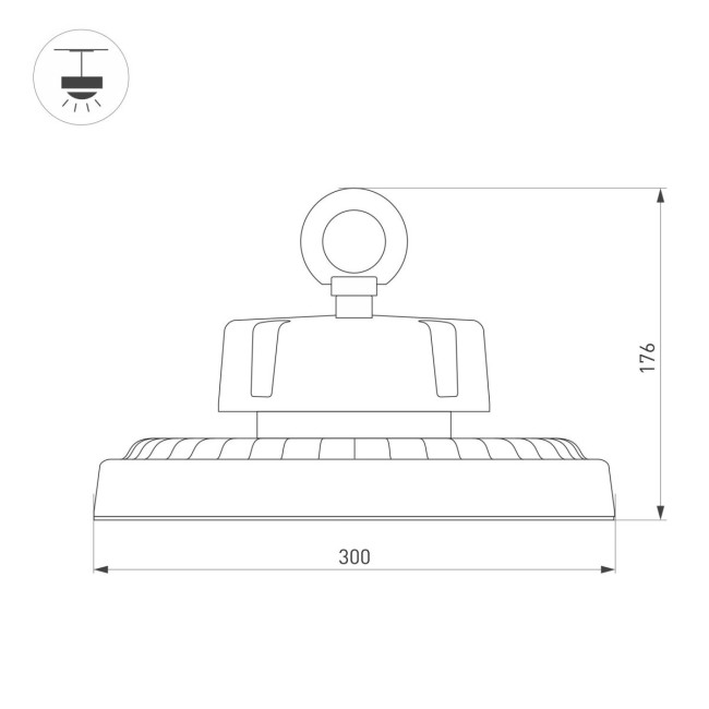 Промышленный светильник Arlight SP-ERCON-R300-200W White5000 (BK, 90 deg, 230V) 056106