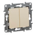 Выключатель двухклавишный Legrand Etika 10A 250V слоновая кость 672302 Выключатель двухклавишный Legrand Etika 10A 250V слоновая кость 672302