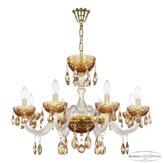 Подвесная люстра Bohemia Ivele Crystal 5417/8/240 G Amber/M-1F K721 Подвесная люстра Bohemia Ivele Crystal 5417/8/240 G Amber/M-1F K721