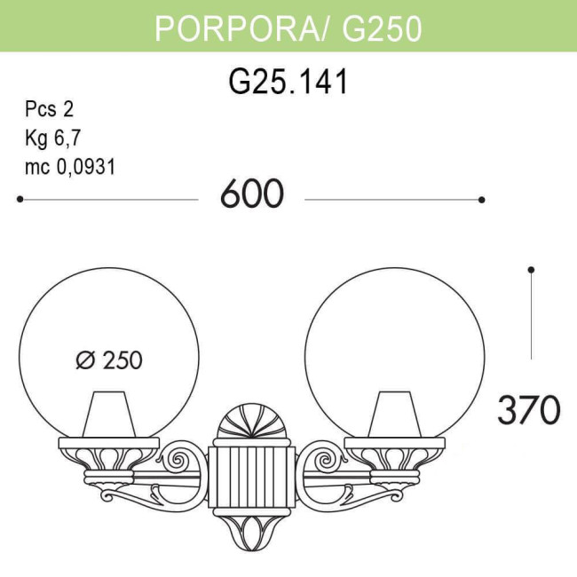 Уличный настенный светильник Fumagalli Porpora/G250 G25.141.000.AZE27 Уличный настенный светильник Fumagalli Porpora/G250 G25.141.000.AZE27