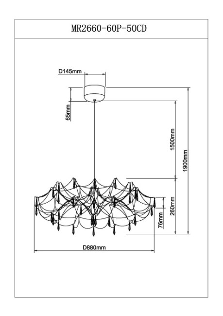 Подвесная люстра Myfar Ersilia MR2660-60P-50CD Подвесная люстра Myfar Ersilia MR2660-60P-50CD