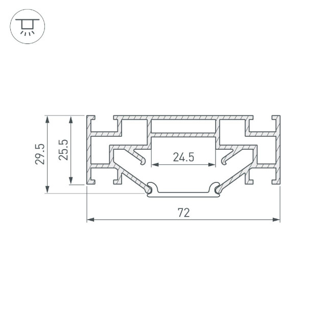 Профиль Arlight STRETCH-25-CEIL-CENTER-2000 040060