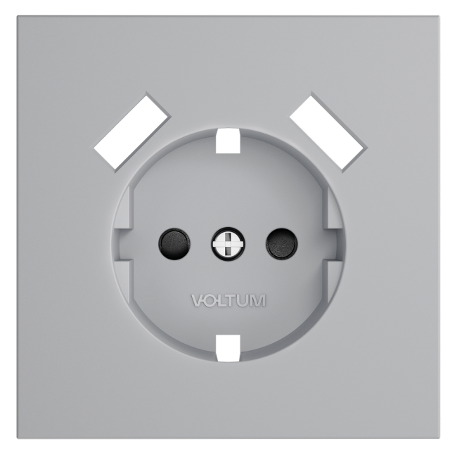 Накладка для розетки с заземлением и защитными шторками, с USB A+A Voltum S70 (серый) VLS000916 Накладка для розетки с заземлением и защитными шторками, с USB A+A Voltum S70 (серый) VLS000916