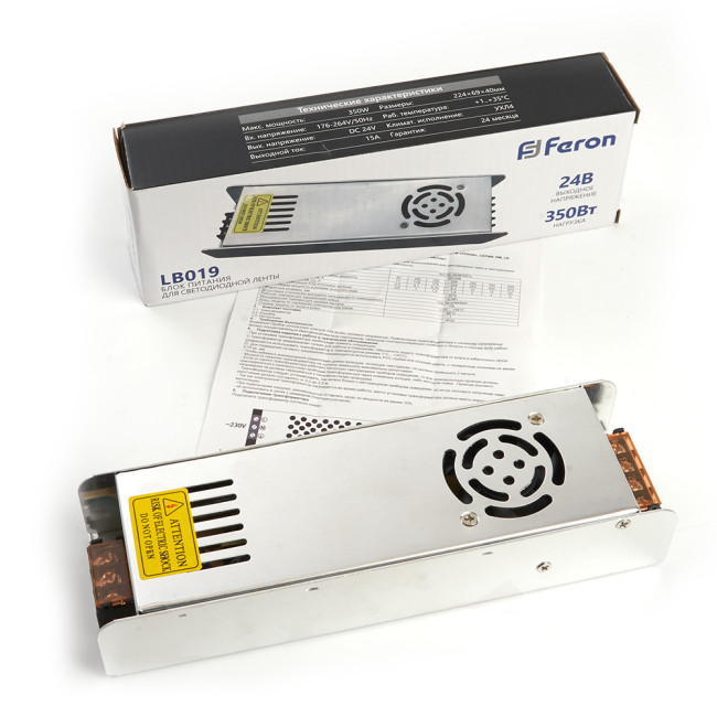 Трансформатор для светодиодной ленты Feron LB019 350Вт 24В IP20 48048 Трансформатор для светодиодной ленты Feron LB019 350Вт 24В IP20 48048