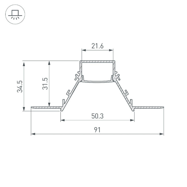 Алюминиевый профиль Arlight COMFORT21-V-FANTOM-2000 WHITE 052543 Алюминиевый профиль Arlight COMFORT21-V-FANTOM-2000 WHITE 052543