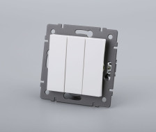Механизм выключателя трехклавишный непроходной Arlight SWT-MK03-PL-WH-V (250V, 10A) 049896