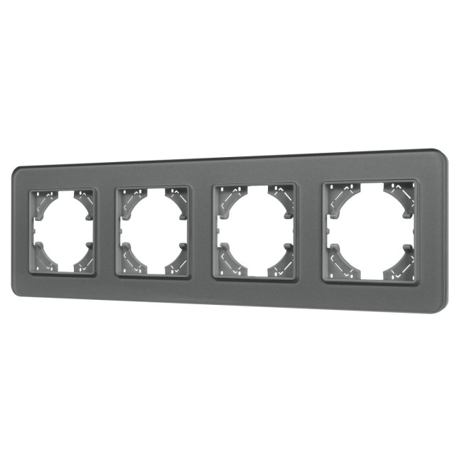 Рамка на 4 поста стеклянная Arlight FRM-OMALI-SFGS-4-GR 049718 Рамка на 4 поста стеклянная Arlight FRM-OMALI-SFGS-4-GR 049718