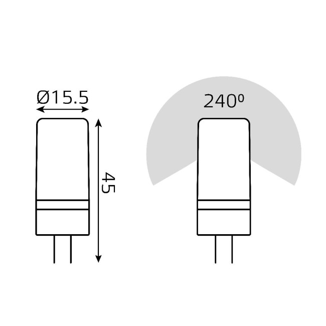 Светодиодная лампа Gauss Elementary G4 5W 4100K 18725 Светодиодная лампа Gauss Elementary G4 5W 4100K 18725