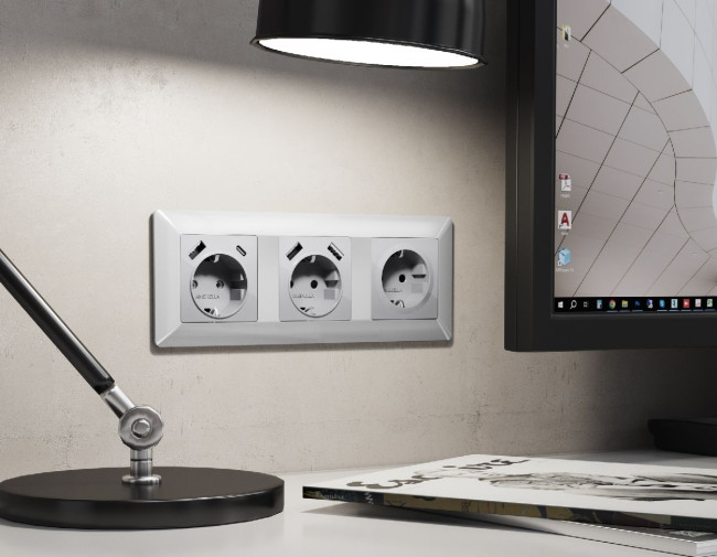 Лицевая панель для розетки с/з Ambrella Volt Alfa AP4060 Лицевая панель для розетки с/з Ambrella Volt Alfa AP4060