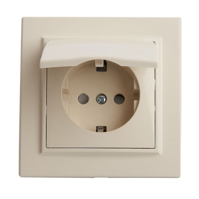 Розетка 1-местная с крышкой Stekker PST16-9012-02 с защитной шторкой 39238 Розетка 1-местная с крышкой Stekker PST16-9012-02 с защитной шторкой 39238