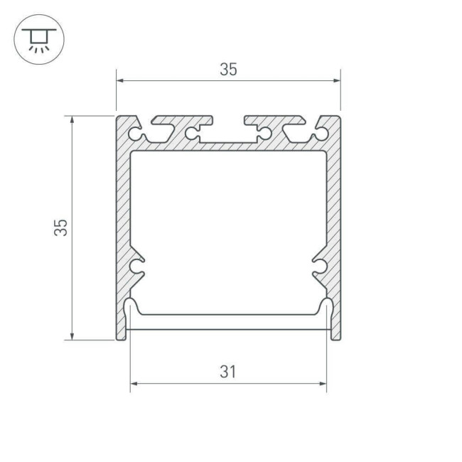 Профиль Arlight SL-LINE-3535-2000 ANOD 019306 Профиль Arlight SL-LINE-3535-2000 ANOD 019306