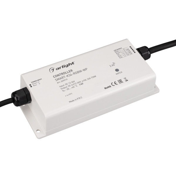 Контроллер Arlight SMART-K34-RGBW-WP 12-36V 4x5A 2.4G 029919 Контроллер Arlight SMART-K34-RGBW-WP 12-36V 4x5A 2.4G 029919