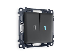 Комплект механизма 2-кл проходного выключателя с подсветкой Ambrella Volt Alfa MA904040