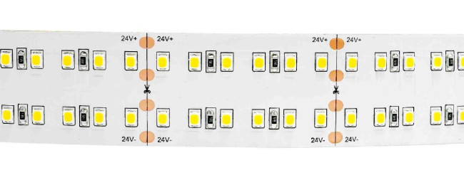 Светодиодная лента Apeyron 24В ПРО 42Вт/м smd2835 240д/м IP20 4200Лм/м 5м 6500К 00-307 Светодиодная лента Apeyron 24В ПРО 42Вт/м smd2835 240д/м IP20 4200Лм/м 5м 6500К 00-307