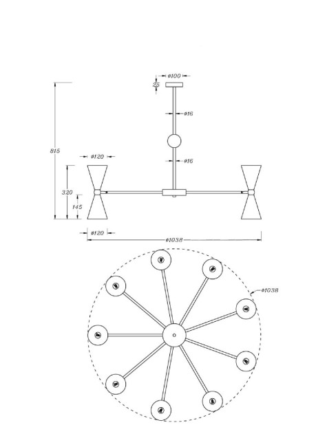 Подвесная люстра Maytoni Vesper MOD108PL-18WG Подвесная люстра Maytoni Vesper MOD108PL-18WG