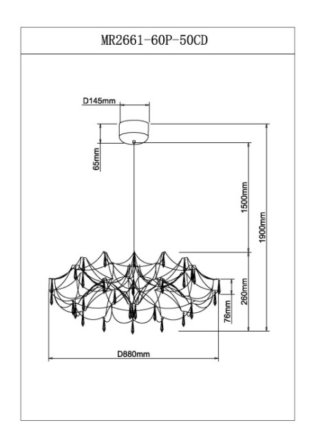 Подвесная люстра Myfar Ersilia MR2661-60P-50CD Подвесная люстра Myfar Ersilia MR2661-60P-50CD