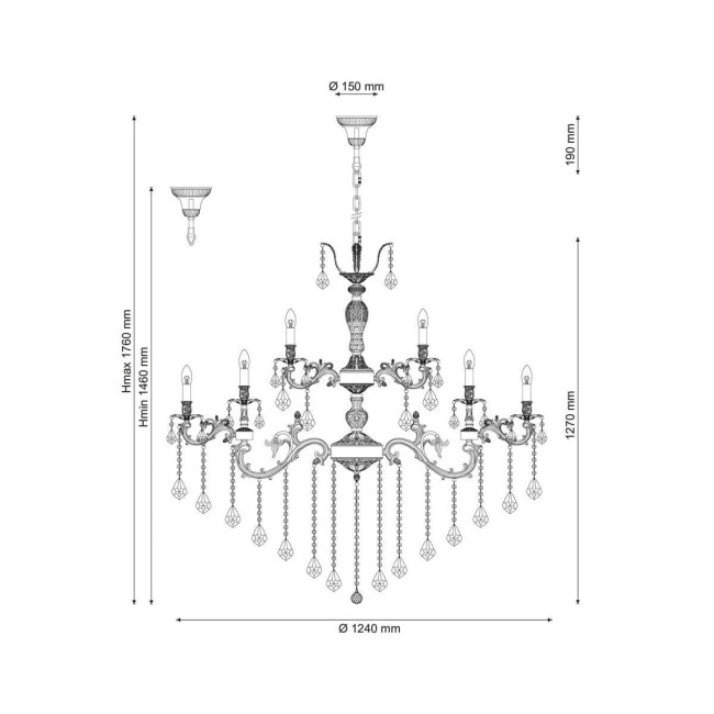 Каскадная люстра Lucia Tucci Barletta 122.16.8.6 Antique Каскадная люстра Lucia Tucci Barletta 122.16.8.6 Antique