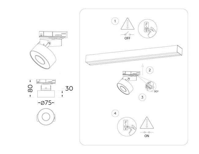 Трековый однофазный светильник Ambrella Light Track System GL6861 Трековый однофазный светильник Ambrella Light Track System GL6861