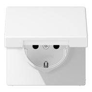 Розетка Schuko с крышкой и шторками Jung LS1520BFKIKLWWM