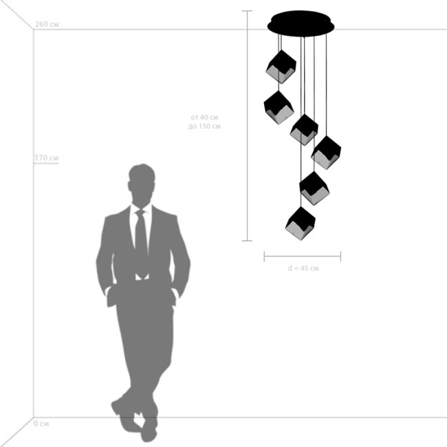 Каскадная люстра Lightstar Qubica 805569 Каскадная люстра Lightstar Qubica 805569