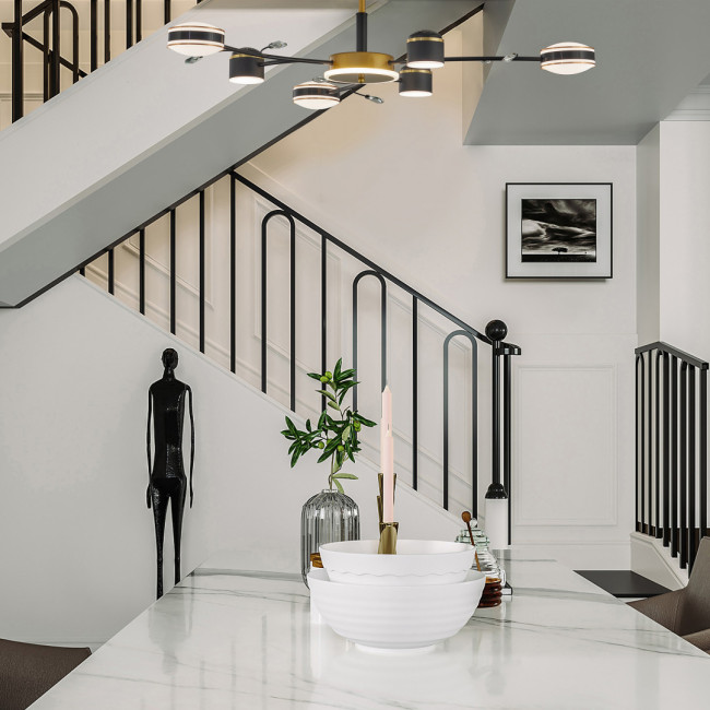 Люстра на штанге Arte Milano Ferrara 276240/6+1 BK/GD Люстра на штанге Arte Milano Ferrara 276240/6+1 BK/GD