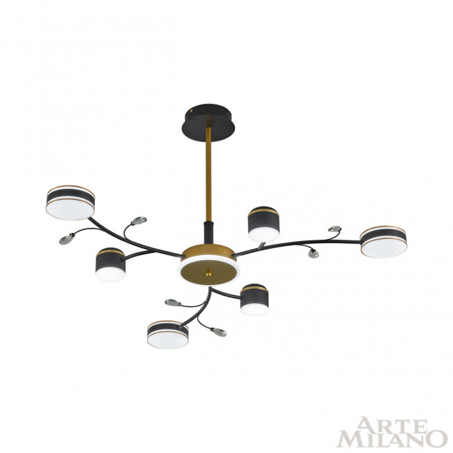 Люстра на штанге Arte Milano Ferrara 276240/6+1 BK/GD Люстра на штанге Arte Milano Ferrara 276240/6+1 BK/GD