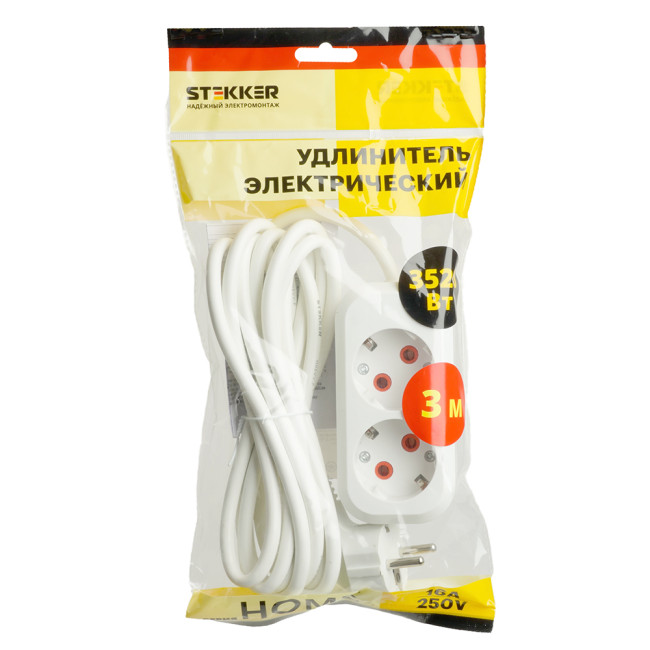 Удлинитель двухместный Stekker Home 49340 Удлинитель двухместный Stekker Home 49340