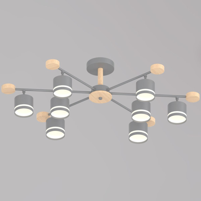 Люстра на штанге Reluce 78730-0.3-08 GX53 GREY+WOOD Люстра на штанге Reluce 78730-0.3-08 GX53 GREY+WOOD