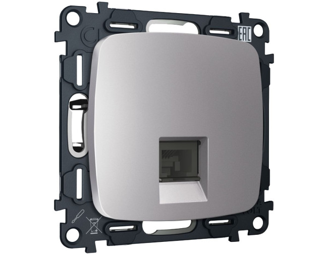 Комплект механизма компьютерной розетки Ambrella Volt RJ-45 (8P8C) CAT6A экранированной с автоматической защитной шторкой OMEGA MO512005 Сталь матовый QUANT (OP5120, VM185) Комплект механизма компьютерной розетки Ambrella Volt RJ-45 (8P8C) CAT6A экранированной с автоматической защитной шторкой OMEGA MO512005 Сталь матовый QUANT (OP5120, VM185)